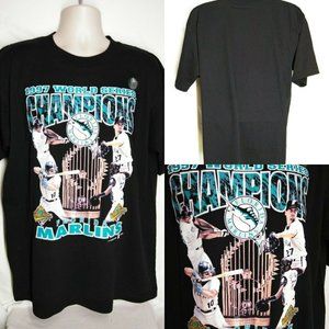 VTG 90’s Try Mens Florida Marlins 1997 World Series Champions T Shirt Size XL